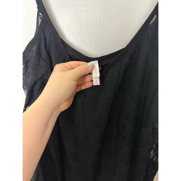 Xhilaration Mini Dress Women's Small Black Lace Cold Shoulder Long Sleeve Boho - Picture 3 of 6